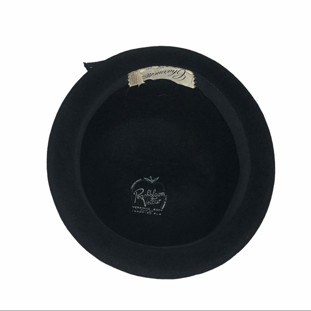 Vintage Peachbloom Velour Black Velvet Hat - Picture 9 of 12